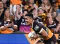 Brisbane winger Deine Mariner is a man of faith and flamboyance ripping up the NRL. (Dave Hunt/AAP PHOTOS)
